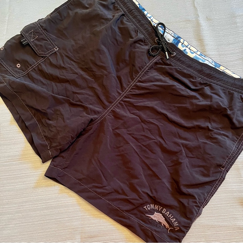 Tommy Bahama Relax Men Swimming Trunks Swim Shorts Mesh Liner Black‎ Blue XL
